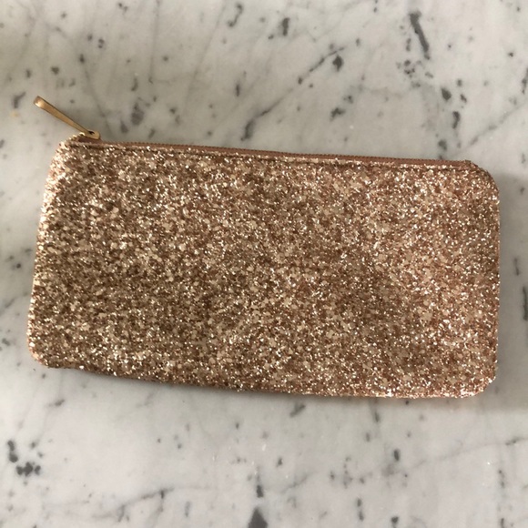 rose gold glitter clutch